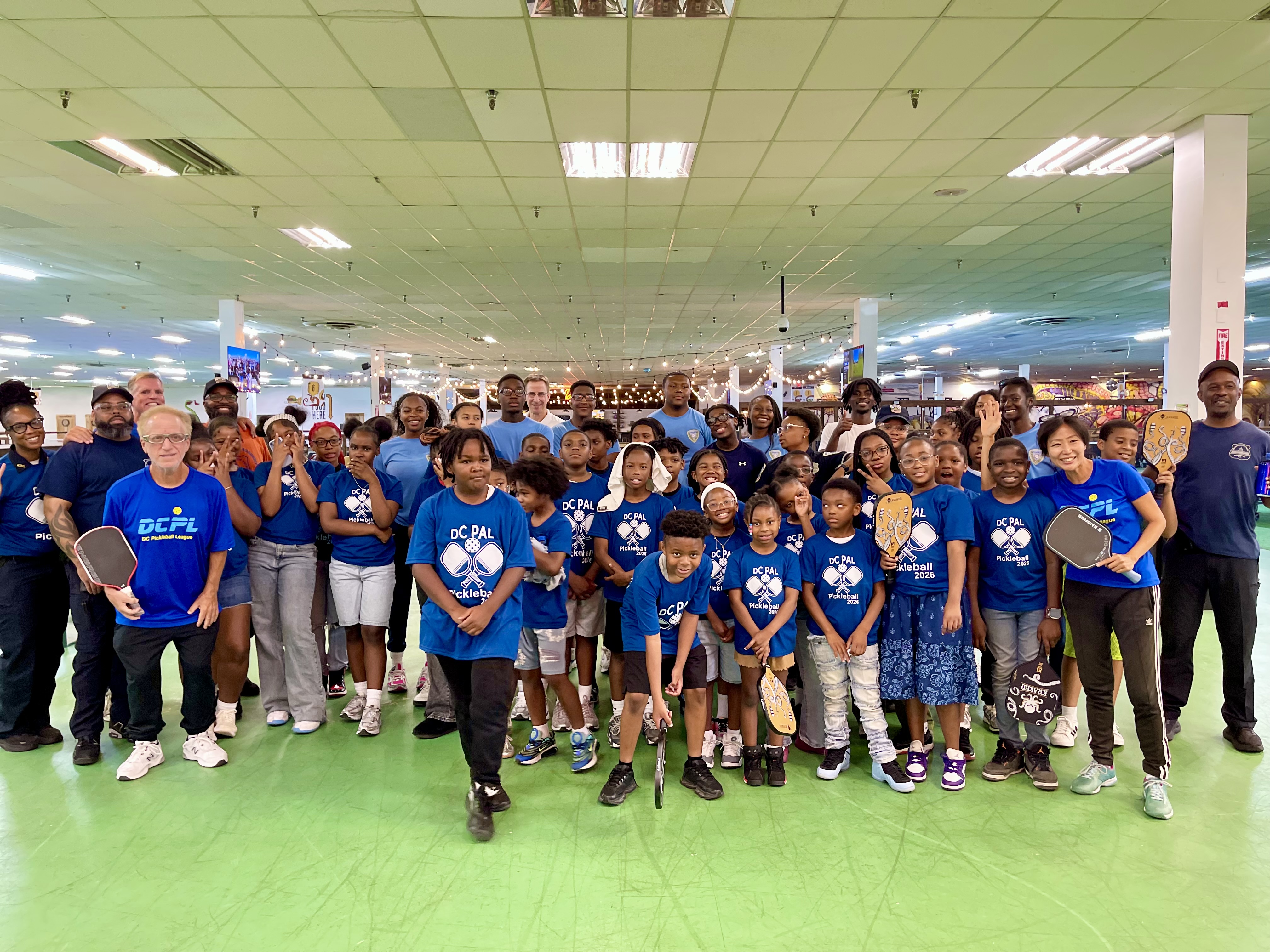 DC Pickleball League and DC Police Athletic League youth pickleball participants and instructors